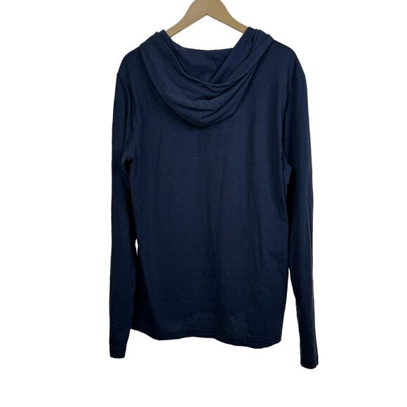 Prana Men’s Heather Blue Hooded Long Sleeve Tee Size L - Picture 4 of 5